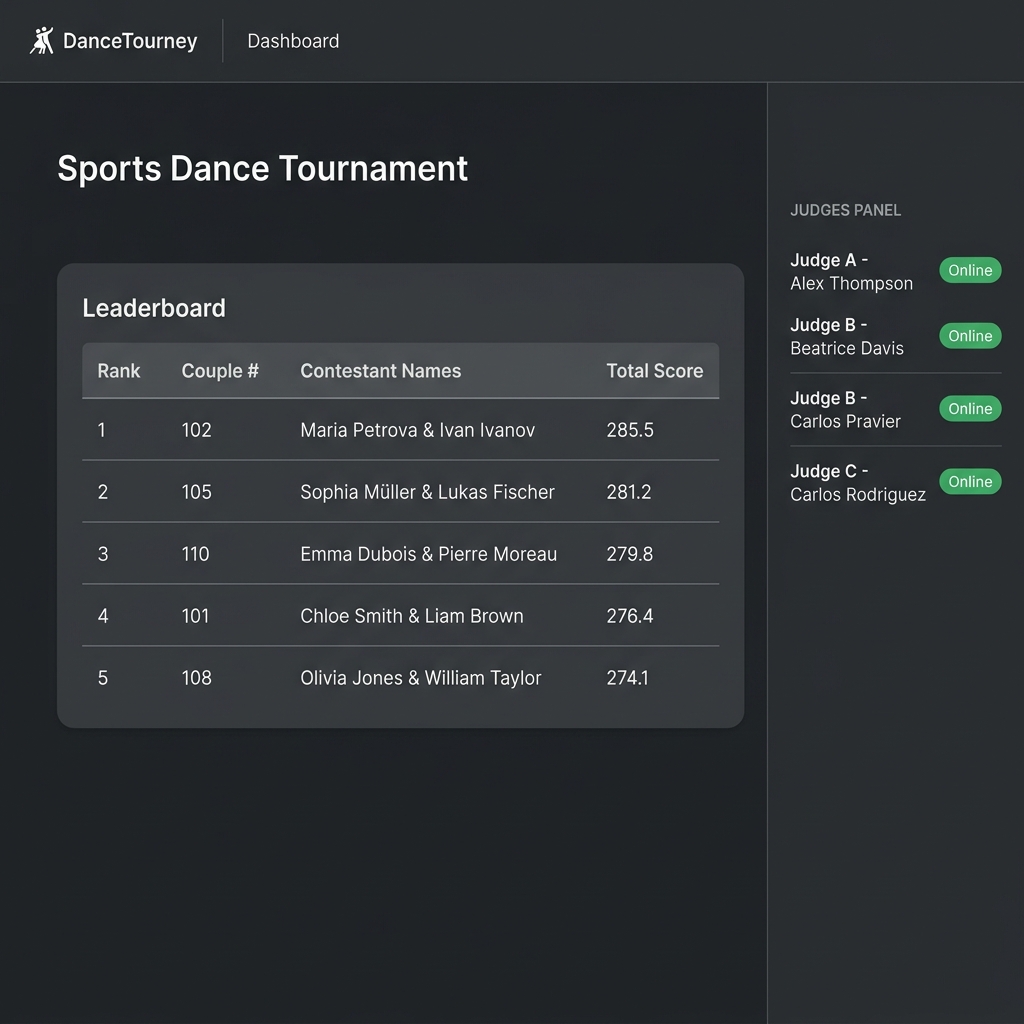 Judging UI Dashboard